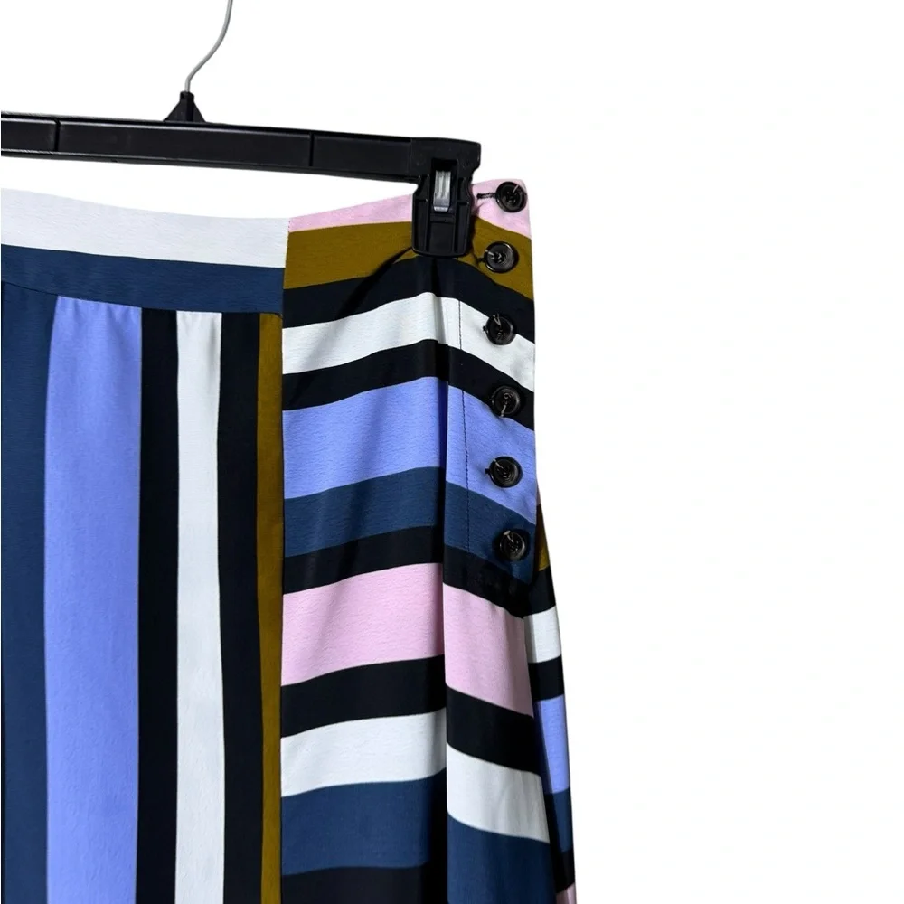 Top Shop Stripe Asymmetric Midi Skirt Size 2 Retro‎ Bohemian Whimsigoth Mod